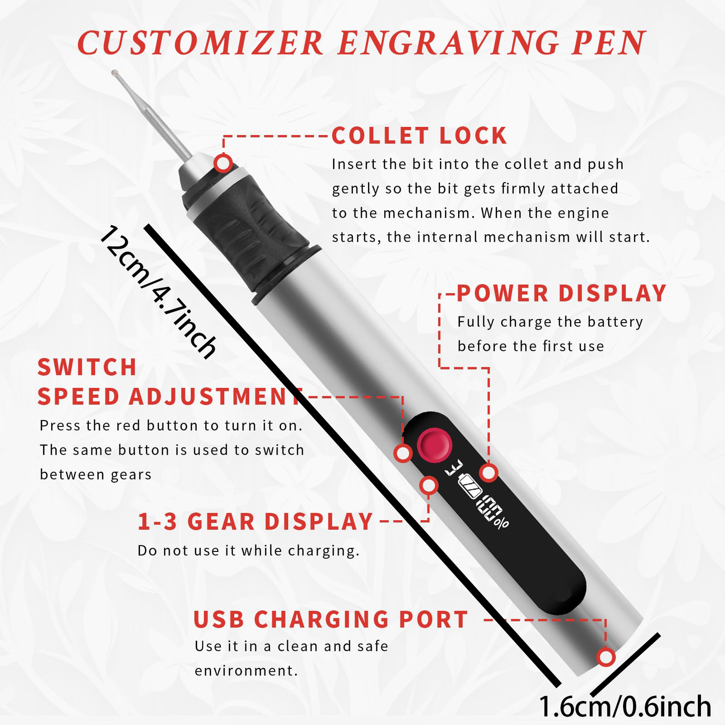 Rechargeable Electric Carving Pen Tool